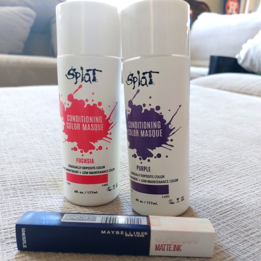 Splat Color Shampoo and Maybelline Lipstick